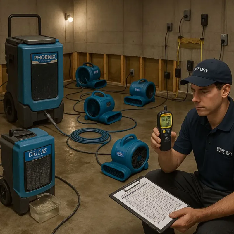 Structural Drying and Dehumidification process in Forreston, IL